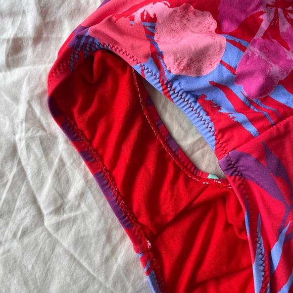 NWOT Jessica Simpson Tropical Print Ruffle Strap One-Piece Swimsuit S - Picture 10 of 15